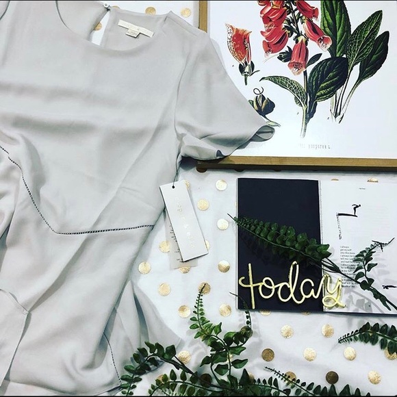 cooper & ella Tops - Cooper & ella slate grey asymmetrical top Small